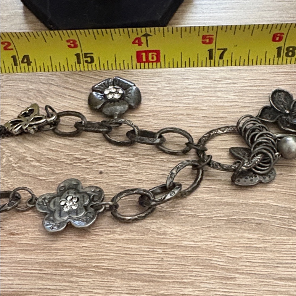 Unknown designer art Nouveau steam punk floral with butterfly necklace - Picture 5 of 5